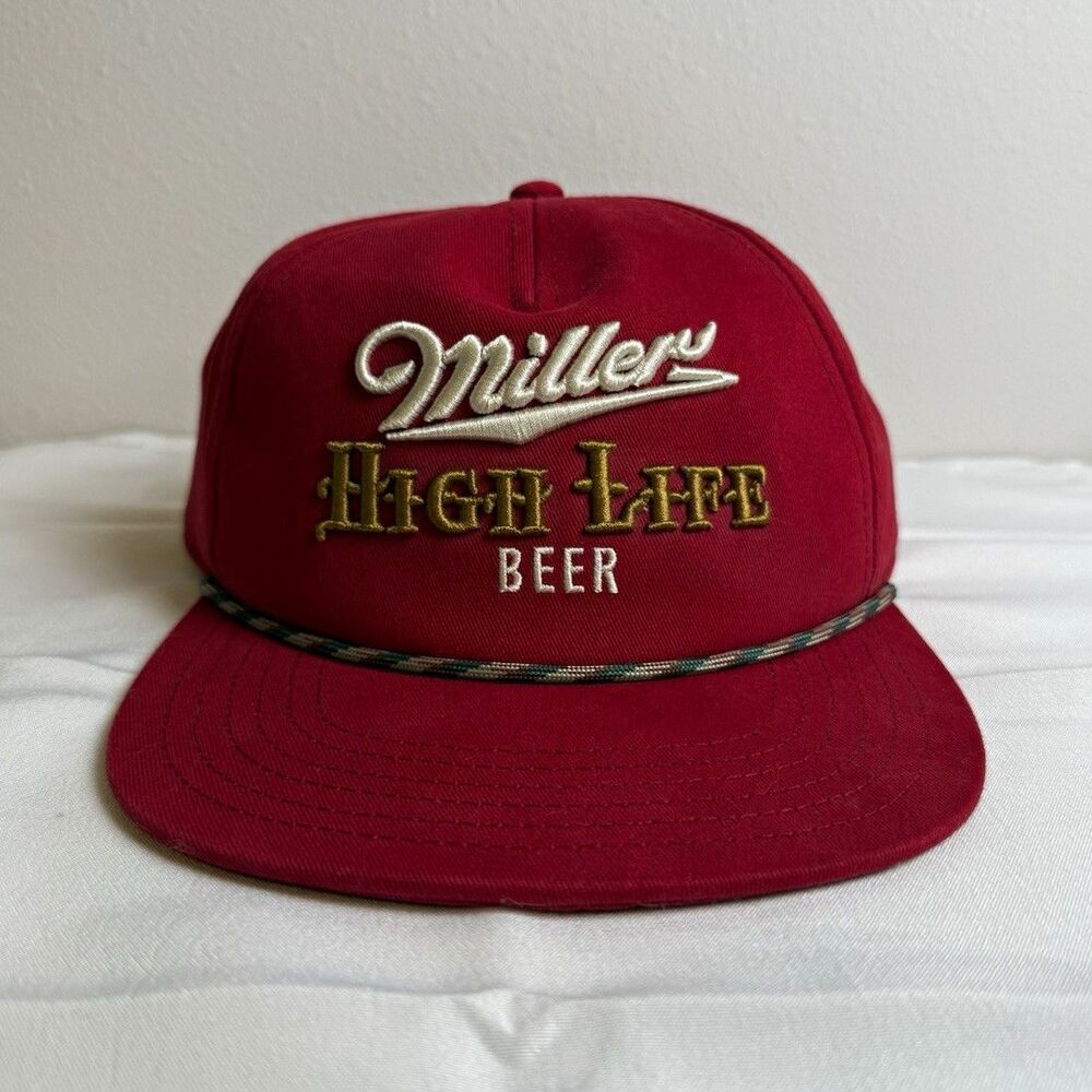 Miller High Life Breweriana Beer Red Snapback Hat Cap